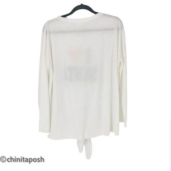 Fantastic Fawn - Ivory "I Love Santa" Graphic Front Tie Top - Picture 3 of 4